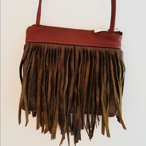 🌀fringe leather crossbody boho festival bag